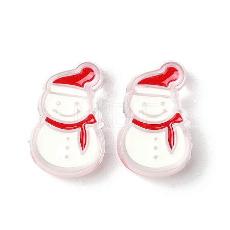 Christmas Decorations Theme Opaque Acrylic Bead with Enamel X-OACR-Z021-01J-1