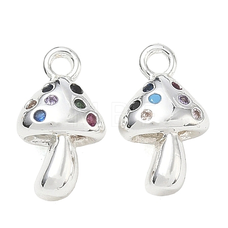 Brass Micro Pave Colorful Cubic Zirconia Charms CU-CBAB0CF-19S-1