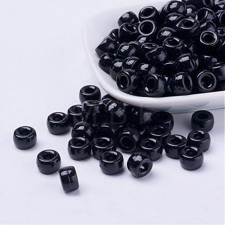 Opaque Acrylic European Large Hole Beads PL338-45-1