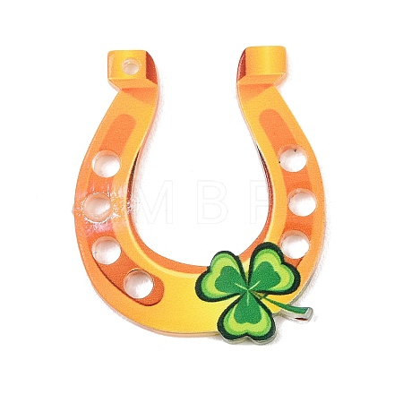 Saint Patrick's Day Opaque Printed Acrylic Pendants OACR-A045-05F-1