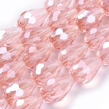 Electroplate Glass Beads Strands X-EGLA-R008-15x10mm-7-1