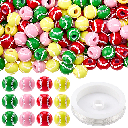 Spray Printed Opaque Acrylic European Beads SACR-SC0001-62-1