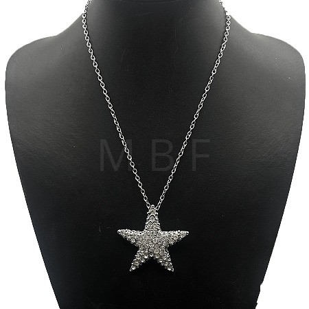 Alloy Rhinestone Pendant Necklaces QD9835-15-1