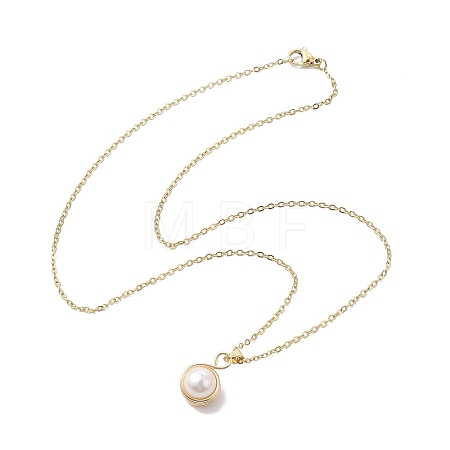 Natural Cultured Freshwater Pearl Pendant Necklaces NJEW-JN04685-1