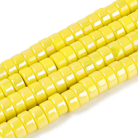 AB Color Plated Opaque Glass Beads Strands LS-GLAA-T026-3x6mm-P12-1