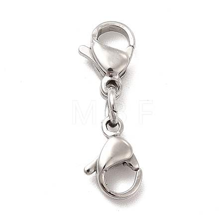 Non-Tarnish 304 Stainless Steel Double Lobster Claw Clasps STAS-E178-01A-P-1