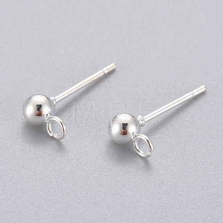 304 Stainless Steel Stud Earring Findings STAS-G137-17S-1