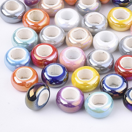 Electroplate Porcelain Beads PORC-T003-01-1