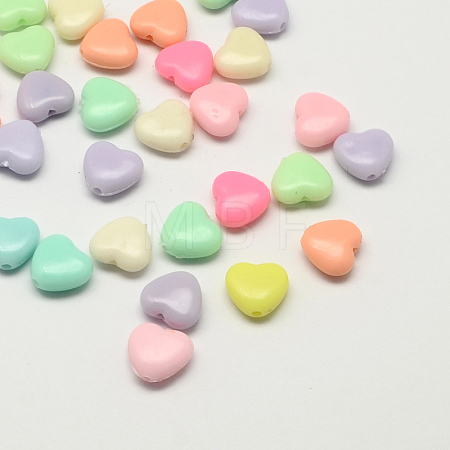 Opaque Acrylic Heart Beads SACR-Q100-M039-1