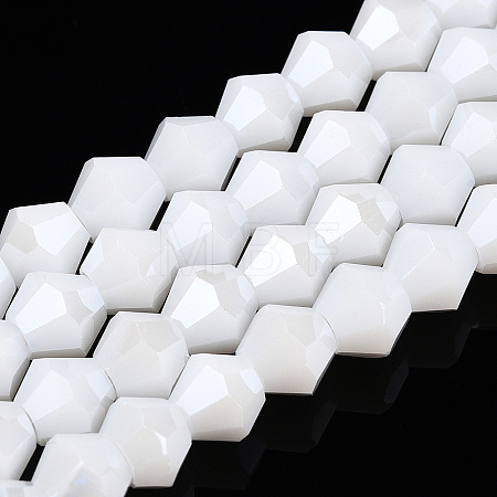 Opaque Solid Color Electroplate Glass Beads Strands EGLA-A039-P6mm-A15-1