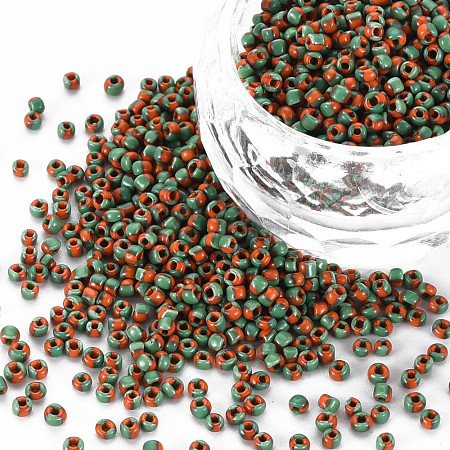 12/0 Two Tone Opaque Glass Seed Beads SEED-T006-01A-A01-1