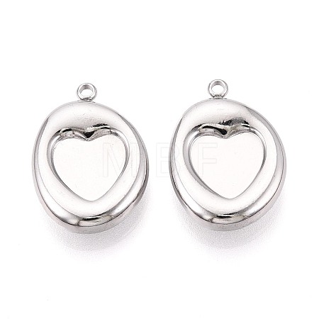 304 Stainless Steel Pendant Cabochon Settings STAS-T075-24P-1