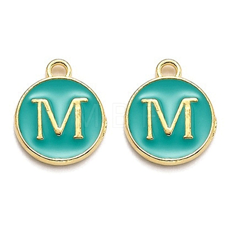 Golden Plated Alloy Enamel Charms X-ENAM-Q437-15M-1
