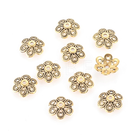 Tibetan Style Alloy Bead Caps GLF10883Y-1
