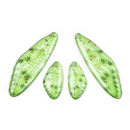 Transparent Resin Wing Earrings Pendants FIND-TAC0006-58E-1