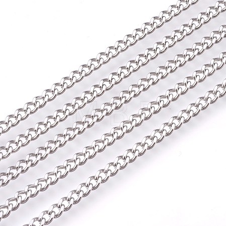Tarnish Resistant 201 Stainless Steel Curb Chains CHS-L017-22B-1