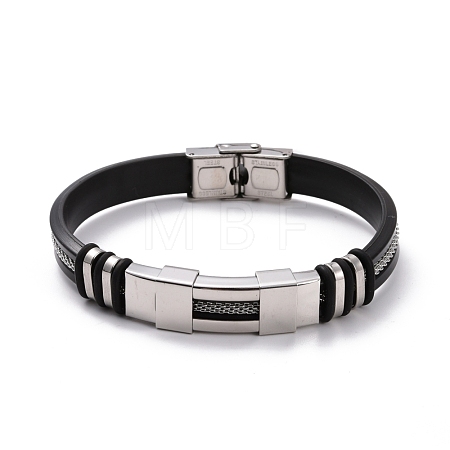 Men's Silicone Cord Bracelet BJEW-M206-02BP-1