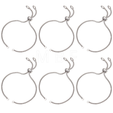8Pcs Adjustable 304 Stainless Steel Slider Bracelets Making STAS-SC0006-03P-1