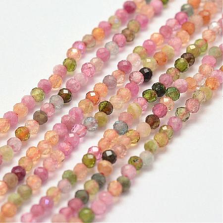 Natural Multicolor Tourmaline Bead Strands G-P279-45-2mm-1
