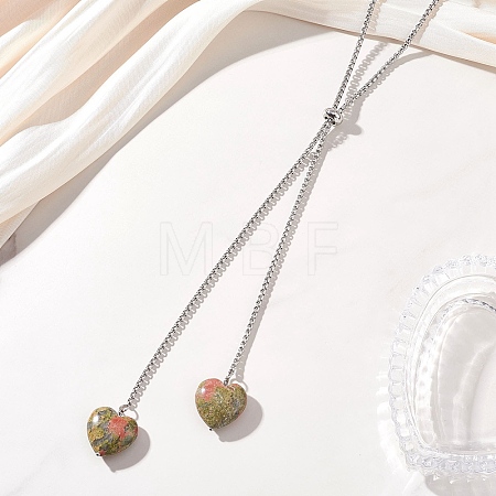 304 Stainless Steel Box Chain Lariat Necklaces NJEW-JN05889-1