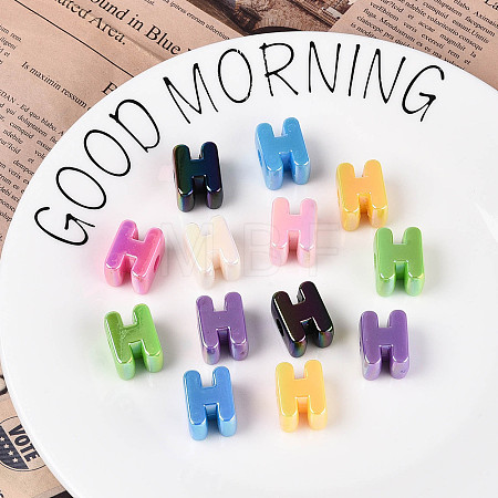 UV Plating Opaque Acrylic European Beads OACR-M027-03H-1