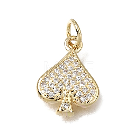 Brass Micro Pave Clear Cubic Zirconia Charms CU-L001-19G-04-1
