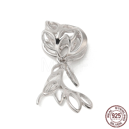 Rhodium Plated 925 Sterling Silver Ice Pick Pinch Bails STER-NH0001-23P-1
