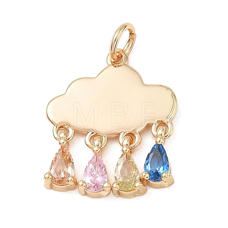 Brass Micro Pave Cubic Zirconia Pendants KK-D263-07G-1