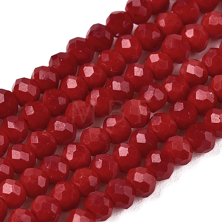 Opaque Solid Color Imitation Jade Glass Beads Strands EGLA-A044-P2mm-D02-1