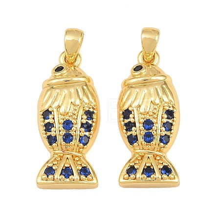 Brass Micro Pave Cubic Zirconia Pendants CU-CBAB3AD-08G-04-1