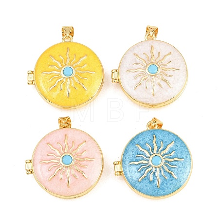 Brass Locket Pendants KK-D232-10G-1
