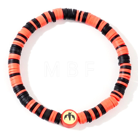 Halloween Polymer Clay Heishi Beads Stretch Bracelets KN1283-6-1
