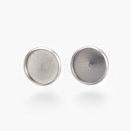 Tarnish Resistant Eco-Friendly 316 Surgical Stainless Steel Stud Earring Settings STAS-F181-01P-12mm-1