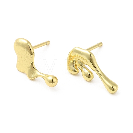 Rack Plating Brass Melting Twist Asymmetrical Earrings EJEW-D059-18G-1