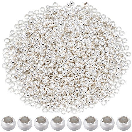 2000Pcs Brass Crimp Beads KK-SP0002-61S-1