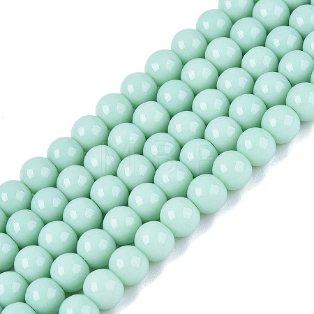 Opaque Solid Color Glass Beads Strands GLAA-T032-P6mm-21-1