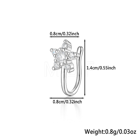 Fashionable S925 Silver Nose Clip with Star IM7825-4-1
