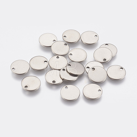 304 Stainless Steel Stamping Blank Tag Pendants X-STAS-Q056-10mm-1