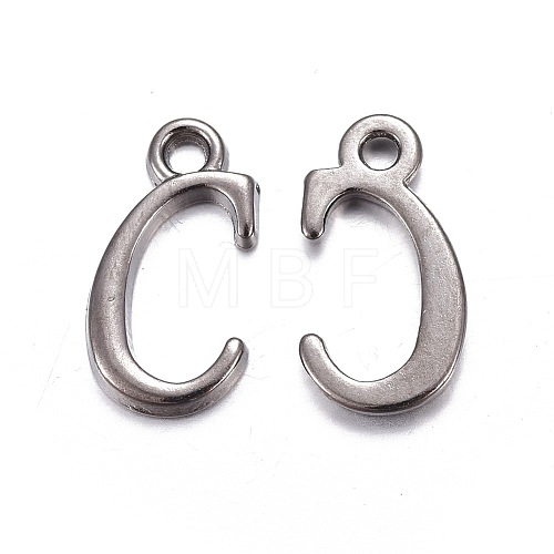 Gunmetal Plated Alloy Letter Pendants PALLOY-P097-03-C-1