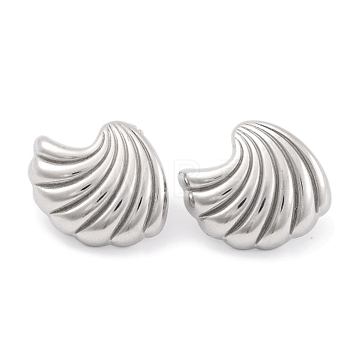 Non-Tarnish Shell Shapes 304 Stainless Steel Earring for Women EJEW-H013-07P-1