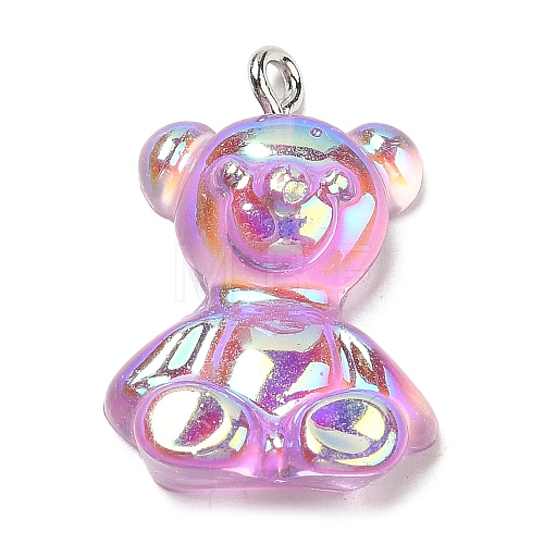 Transparent Resin Pendants RESI-M033-01C-1