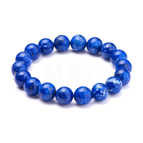Natural Lapis Lazuli Round Beads Stretch Bracelets BJEW-PH0001-10mm-02-1