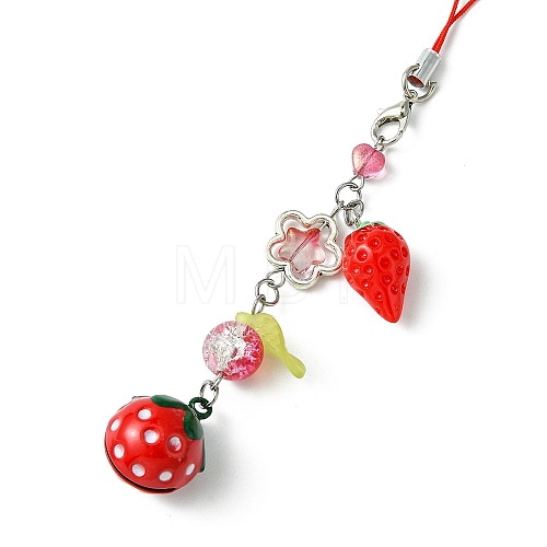 Glass & Resin Mobile Straps HJEW-FS00009-01-1