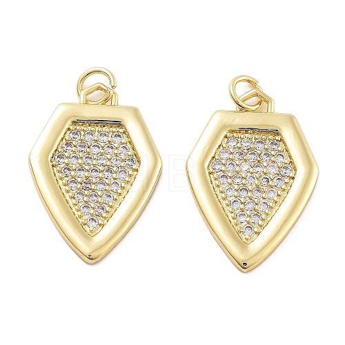 Rack Plating Brass Micro Pave Cubic Zirconia Pendants KK-Z071-47G-1