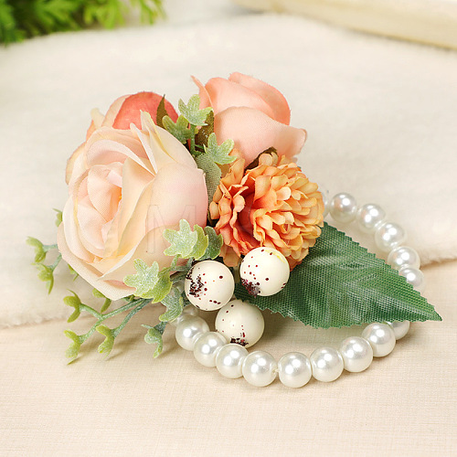 Cloth Flower Wrist Corsage HULI-PW0002-003C-1