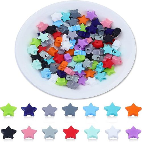 84Pcs 14 Colors Silicone Beads SIL-CA0001-26-1