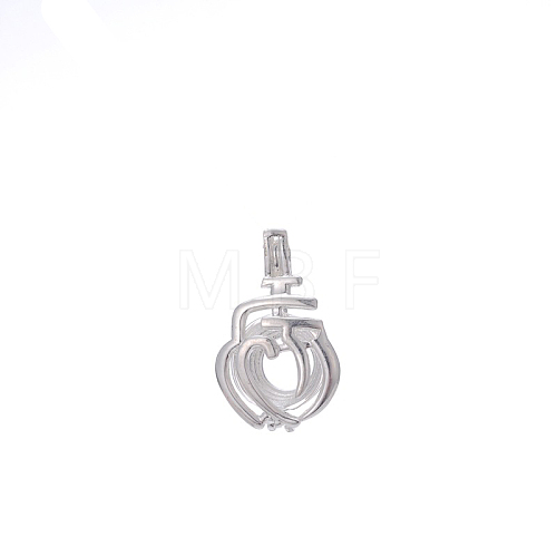 Hollow Brass Bead Cage Pendants FIND-PW0024-27A-1