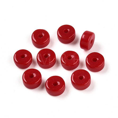 Opaque Solid Color Glass Beads GLAA-N007-6x3mm-A08-1