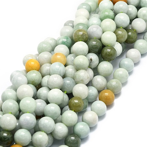 Natural Myanmar Jade Beads Strands G-E576-08B-1