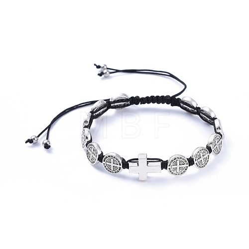 Adjustable Nylon Thread Braided Bead Bracelets BJEW-JB05177-01-1